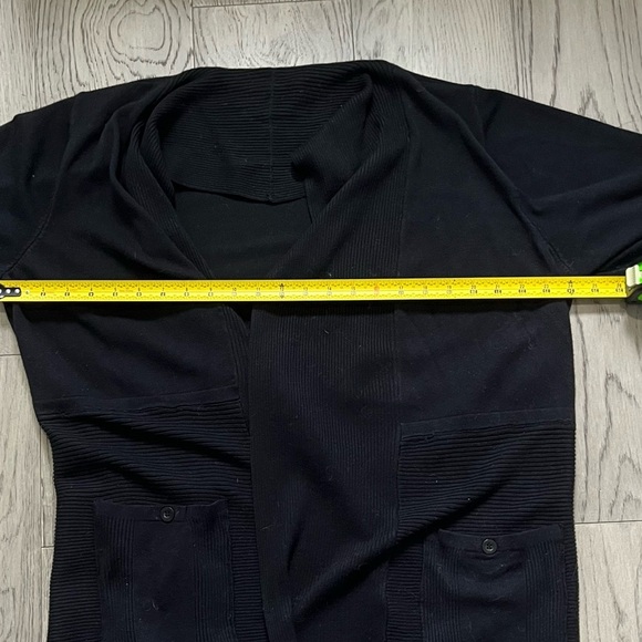 Chelsea & Theodore Black Open Lightweight Cardigan Sweater - Picture 8 of 9